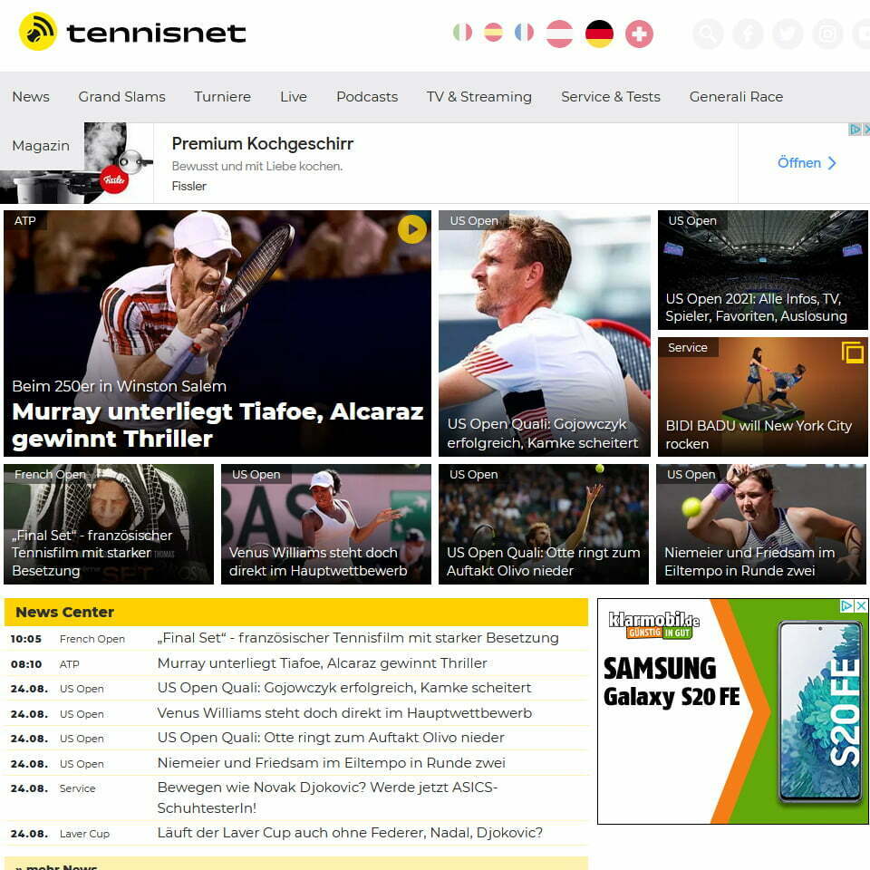 screen tennisnet